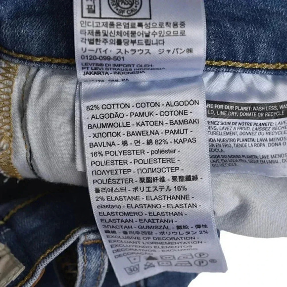 Levi's Premium Jeans 724 High Rise Slim  Straight Crop Jean Blue Raw Hem Size 25 - Picture 12 of 16